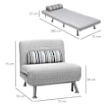 Miniatyrbild 11 av 11: Rootz Justerbar soffa - Hopfällbar säng - Gästsäng - Bäddsoffa - Fällbar madrass - Grå - 75 X 70 X 75 Cm