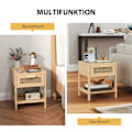 Pikkukuva 7 / 10: Rootz Bedside Night -kaappi - sivupöytä laatikolla - MDF - Rattan Design - 40 x 40 x 48,4 cm
