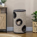 Miniatyrbillede 2 af 8: Rootz Scratch Barrel - Scratch Barrel - 3 Tier Scratcher Barrel - Inkluderer Sisal Rope - Scratcher Pad - Cat Scratcher - Grå - 38cm x 38cm x 70cm