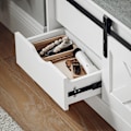 Miniatyrbillede 7 af 10: Rootz opbevaringsbænk med skydedør - MDF PB-materiale - Justerbar hylde - To skuffer - 80 cm x 49 cm x 30 cm