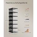 Miniatyrbillede 5 af 6: Rootz foldeskoskab med 6 æsker - Skobeholder - I transparent blæk, sort - PP og PS plastik - 35,5 cm x 25,5 cm x 105 cm