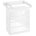 Miniatyrbillede 7 af 8: Rootz Puslebord - Puslebord - Bleopslag - 110 cm x 75 cm x 109,2 cm - Lændestøtte - 4 skuffer - Hvidt træ