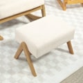 Miniatyrbillede 8 af 11: Rootz gyngestol med afføring - blødt polstret - linned -look - Ultimate Comfort - 65W x 96d x 94,5 timer cm - fløde hvid