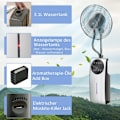 Pikkukuva 9 / 10: Rootz 2-in-1 -tuuletin - Jalustatuuletin - Sumutuuletin - Säädettävät sumutteen tasot - Aromaterapiayhteensopiva - Ohjelmoitava ajastin - Ø 44,5 x 135