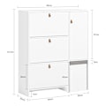 Miniatyrbild 6 av 8: Rootz Skoskåp med pall - Skokipper - Skobyrå - Utrymmesbesparande design - Bekväma sittplatser - Mångsidig förvaring - Vit MDF - 95cm x 121cm x 30cm