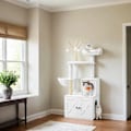 Miniatyrbild 2 av 5: Rootz 2 -i -1 Cat Scratching Tree - Lull Box Cabinet - Cat Tower - Space Saving - 57,5 ​​x 50 x 151 cm