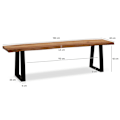 Miniatyrbillede 3 af 6: Rootz moderne design spisestuebænk - sæde i massivt træ - udtryksfulde trækanter - trapezformede metalben - håndlavet - 160 cm x 40 cm x 45,5 cm