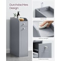 Miniatyrbillede 7 af 8: Rootz Dove Grey smalt badeværelsesskab - Opbevaringsskab - Organizer - MDF-materiale - Letvægts - Pladsbesparende - Nem montering - 40cm x 18cm x 70cm