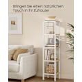 Miniatyrbillede 4 af 7: Rootz 5 -niveau badeværelse hylde - opbevaringsstativ - Organisering af stativ - Rumbesparende - Hvid, brun - 33 x 33 x 146 cm