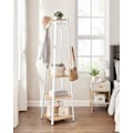 Miniatyrbillede 9 af 9: Rootz Knagerække - Eg Hvid - Spånplade stål - Entryway Organizer - Pladsbesparende - Nem montering - 43cm x 43cm x 180cm