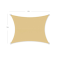 Miniatyrbillede 3 af 6: Rootz Sun Sail - Markise - Solsejl Markise - Vinduesmarkise - Stofmarkise - Vandtæt Markise - Skyggeløsning - Sand - 3 x 4 m