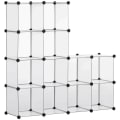 Miniatyrbillede 6 af 6: Rootz modulhylde med 16 separate kasser - Egetræshammer - Sorte ABS-stik - Hvid plade - Sort + Hvid - 125L x 32W x 125H cm