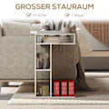 Miniatyrbillede 6 af 10: Rootz sidebord - C -formet serveringsbil - mobilarrangør - 4 hjul - effektiv opbevaring - 40 x 30 x 69 cm, robust spånplade, hvid