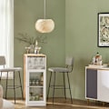 Miniatyrbild 4 av 9: Rootz Barbord - Matbord - Köksbord - MDF & Gummiträ - Vinglashållare - Rymlig förvaring - Enkel montering - 108cm x 105cm x 40cm