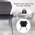Miniatyrbillede 7 af 8: Rootz Velvet spisestuestolesæt med 4 - Komfortable stole - Stilfulde siddepladser - Rivefast fløjl, Ergonomisk design, holdbart metalstel - 47 cm x 79