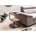Miniatyrbillede 5 af 7: Rootz sidebord S-form massiv træ akacie - metal 45 x 60 x 30 cm - Design Stuebord Landlig stil - Anstellisch opbevaringsbord firkantet