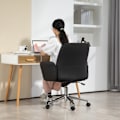 Miniatyrbillede 8 af 11: Rootz -kontorstol - Ergonomisk skrivebordsstol - Åndbar siddepladser - Højde justerbar til komfort - 67 cm x 69 cm x 92-102 cm - Sort
