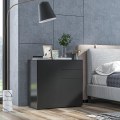 Miniatyrbillede 2 af 6: Rootz Ståskab - Skænk Kommode - Moderne Stil - 2 Skuffer - 2 Skabe - Spånplade - Sort - 79W x 36D x 74H cm