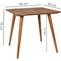 Miniatyrbillede 4 af 7: Rootz spisebord 80 x 80 x 76 cm Sheesham rustikt massivt træ - Design landsted spisebord - Bord til spisestue firkantet - 4 personer