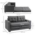 Miniatyrbillede 3 af 5: Rootz Sovesofa - Foldesofa - 2-personers stofsovesofa - Sofa - Sofa - Med sovefunktion - Sofasæt - Grå - 147,5 x 75 x 85 cm