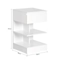 Miniatyrbillede 5 af 7: Rootz sengebord - Sideskab - Natbord - Alsidig opbevaring - Stor kapacitet - Holdbart spånmateriale - 39cm x 65cm x 39cm
