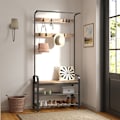 Miniatyrbillede 2 af 6: Rootz tøjstativ - Cloakroom Furniture - Indgangsstand - Rumbesparende design - 32x70x175 cm