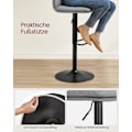 Miniatyrbillede 10 af 10: Rootz Grey 2-delt sæt barstole - Bordskamler - Køkkenø-sæder - PU-materiale - Metalramme - Skumpolstring - Justerbar højde - Kompakt design - Ergonomi