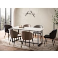 Miniatyrbillede 3 af 6: Rootz Stor spisebord - Rektangulær marmor Look Bord - Moderne spisebord - Sæder 8 - Robust design - 180 cm x 90 cm x 76 cm