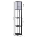 Miniatyrbillede 2 af 6: Rootz gulvlampe - sort - konstrueret træ, stof - 10,23 cm x 10,23 cm x 62,99 cm