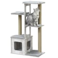 Miniatyrbild 1 av 11: Rootz Cat Tree Skrapstolpe - Grå - Konstruerat trä, jute, plysch - 26,38 cm x 15,16 cm x 44,88 cm