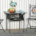 Miniatyrbillede 2 af 9: Rootz Havebord - Aluminiumsfoldebord - Campingbord med opbevaringspose - Transportabelt til havens strandpicnic - koksgrå - 70 cm x 70 cm x 69 cm