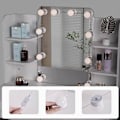 Miniatyrbillede 8 af 9: Rootz Toiletbord med spejl - Sminkebord - Makeup skrivebord - Rigelig opbevaring - Justerbar LED-belysning - Holdbar konstruktion - 45 cm x 136 cm x 9