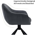 Miniatyrbillede 7 af 9: Rootz drejelig spisestuestol - Fløjlslænestol - Rullefri mekanisme - Robuste metalben - Ergonomisk design - 57cm x 79cm x 62cm