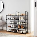 Miniatyrbillede 4 af 7: Rootz Skostativ - Skostativ med 10 niveauer - Skoopbevaringsstativ - Skoopbevaring - Skoskab - Fritstående skostativ - Skostativbænk - Sort - 45 x 28