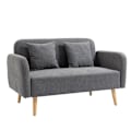 Miniatyrbillede 6 af 7: Rootz Dobbeltsofa - Polstring med hynder - Kompakt design - To-personers - Justerbar højde på fodstøtterne - Fløjlsagtig polyester - Gummitræ - Skum -