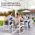 Miniatyrbillede 4 af 11: Rootz 5 -delt spisesæt - Udendørs bord - Vejrbestandig Terrasse Møbler - Hærdede glasoverflade - 150 cm x 87 cm x 72 cm