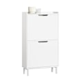 Miniatyrbillede 1 af 8: Rootz Skoskab med 2 klapper - Skovipper - Skokommode - Pladsbesparende design - Alsidig opbevaring - Forbedret stabilitet - Hvid - 50 cm x 91 cm x 19
