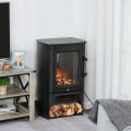 Miniatyrbillede 2 af 8: Rootz El-pejs - Pejs - E-pejs - Flammeeffekt - Termostatisk komfur - Sort - 44,5x32,1x74 cm