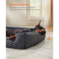 Miniatyrbillede 3 af 9: Rootz Plys Hundeseng - Husdyrseng - Hyggelig seng - Imiteret linned - Anti-Slip stof - 120 cm x 90 cm x 30 cm