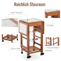 Miniatyrbillede 11 af 11: Rootz serveringsvogn - Rullekøkkenvogn - Mobil opbevaringsenhed - Sammenfoldelig arbejdsflade - Nem pleje keramisk top - 91 cm x 37 cm x 75 cm