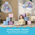Miniatyrbillede 5 af 10: Rootz bløde byggeklodser - Pædagogiske skumblokke - Farverigt spædbarnslegetøj - Balance- og koordinationsudvikling - 20 cm x 20 cm x 20 cm