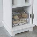 Miniatyrbillede 7 af 7: Rootz Badeværelsesskab - Toiletpapirholder - Opbevaringsorganer - Pladsbesparende design - Justerbare hylder - Hvid MDF - 20cm x 100cm x 20cm