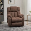 Miniatyrbillede 7 af 7: Rootz Stand-Up Chair - 2-i-1 hvilestol - Med liggefunktion - Fjernbetjening - Linned Polyester/Stål - Brun - 92 x 95 x 107 cm