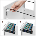 Miniatyrbillede 5 af 9: Rootz Låsbar Rullebeholder - Hvidt arkivskab - Opbevaringsskab - Sengebord - Sidebord - 5 hjul - E1 MDF - PVC - 44cm x 40cm x 54,5cm