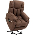 Miniatyrbillede 6 af 7: Rootz Stand-Up Chair - 2-i-1 hvilestol - Med liggefunktion - Fjernbetjening - Linned Polyester/Stål - Brun - 92 x 95 x 107 cm