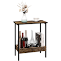 Miniatyrbillede 9 af 9: Rootz Metal Sidebord - Træ Sofabord - Kompakt Endebord - Praktisk opbevaringsløsning - 50cm x 55cm x 25cm