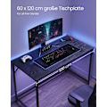 Miniatyrbillede 5 af 9: Rootz Black Desk - Skrivebord - Studiebord - Spånplade og stål - Rummelig overflade - Nem montering - 60cm x 120cm x 76cm