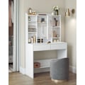 Miniatyrbillede 10 af 10: Rootz White Toiletbord - Spånplader - Makeup Skrivebord - Opbevaringsorganer - 40 cm x 90 cm x 144,7 cm - 31,6 kg - 100 kg Belastningskapacitet