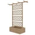 Miniatyrbillede 1 af 11: ROOTZ PLANT BOX With Trellis - Climbing Plant Box - Raised Balcony Bed - Strong Fir Wood - 160 cm x 55 cm x 183 cm