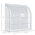 Miniatyrbillede 3 af 7: Rootz Drivhus - Vægdrivhus - Folie Drivhus - Tomat Drivhus - Med Mesh vindue - Med rulledøre - UV Beskyttelse - Hvid - 200 x 100 x 215 cm